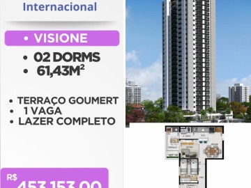 VISIONE Itapegica / Guarulhos/SP Unidades de 2 dormitrios com 1 sute e unidades com 3 dormitrios com 1 sute, terrao gourmet com uma vaga de garagem.